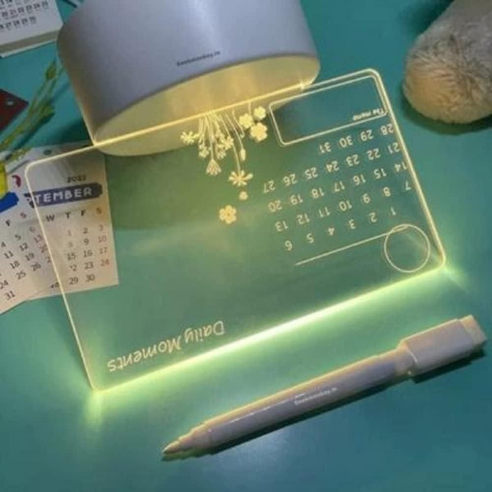 Trendy 3d Acrylic Writing Board with Pen and Light