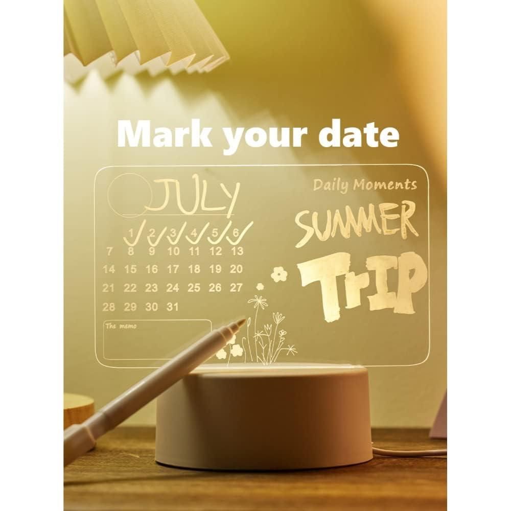 Trendy 3d Acrylic Writing Board with Pen and Light