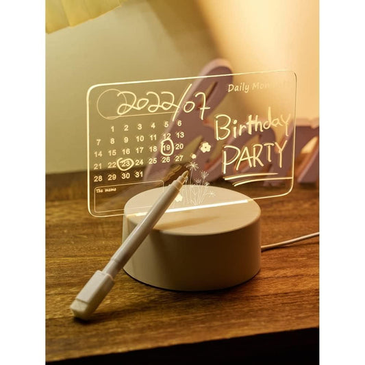 Trendy 3d Acrylic Writing Board with Pen and Light