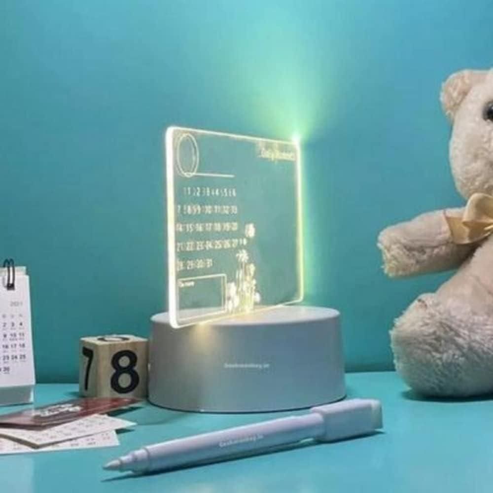 Trendy 3d Acrylic Writing Board with Pen and Light