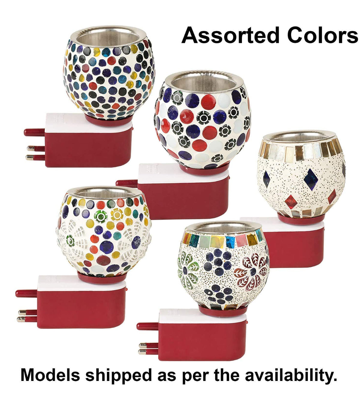 Kapoor Dani Night Lamp Electric Incense Burner, Aroma Burner With Night Lamp, Electric Kapur Burner, (Round) (Multicolor)
