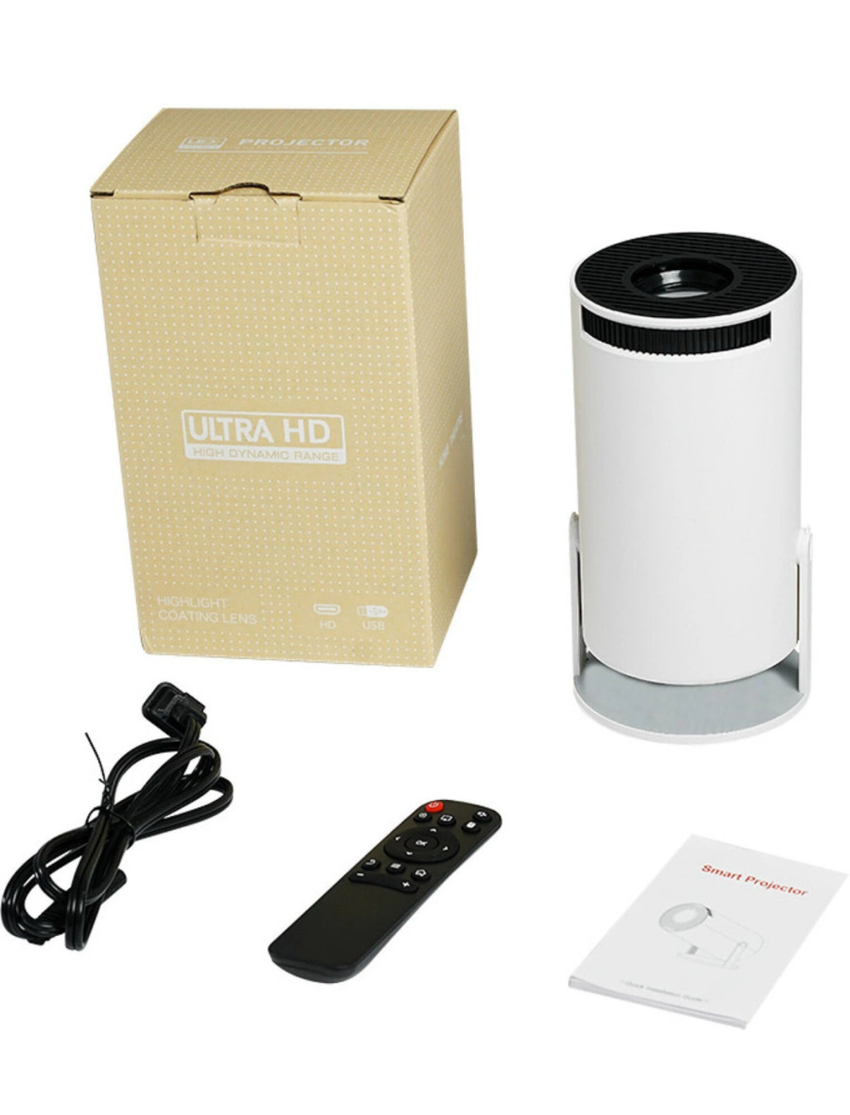 Smart LED Projector with 720p HD Resolution, Rotatable Design, Built-in Streaming Apps (Netflix, Prime Video, Hotstar), 2000 Lumens, Screen Mirroring, 3 Watts Speaker (White)