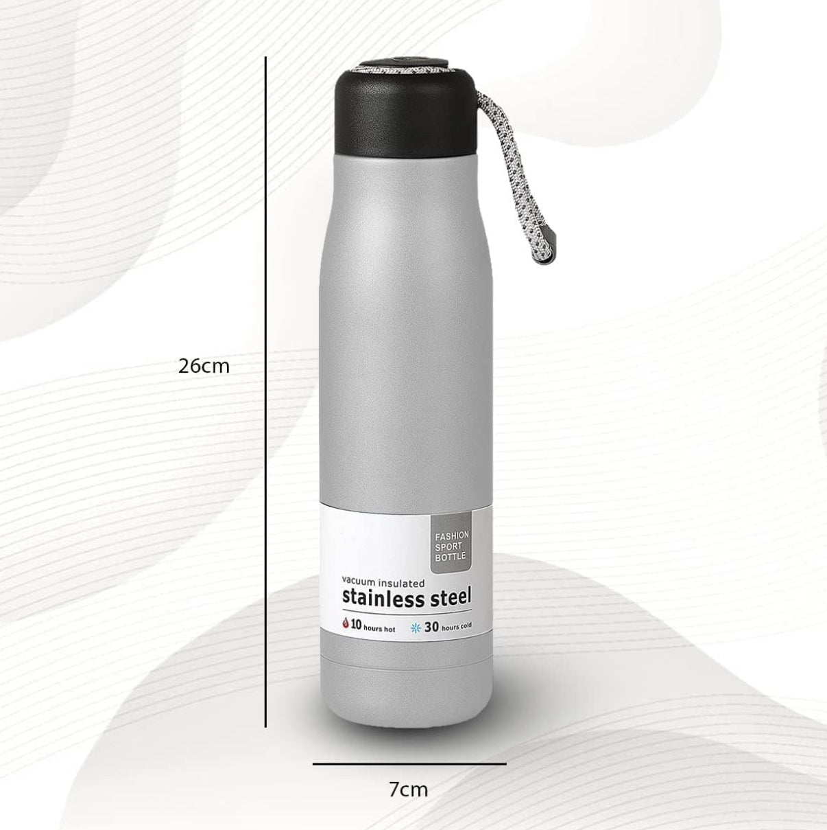 Stainless Steel Water Bottle 550ml + Glass Water Bottle 400ml, 8 Hours Hot 20 Hours Cold