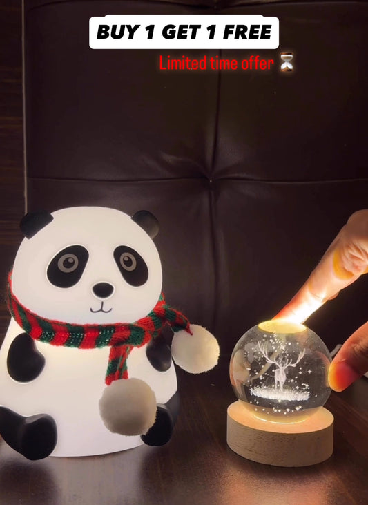 Panda Light Lamp + 3D Crystal Ball FREE (Both)
