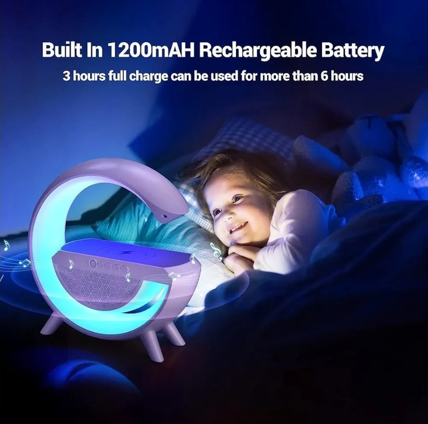 G Speaker Lamp - Multi-Function Bluetooth Speaker with Wireless Fast Charging Lamp