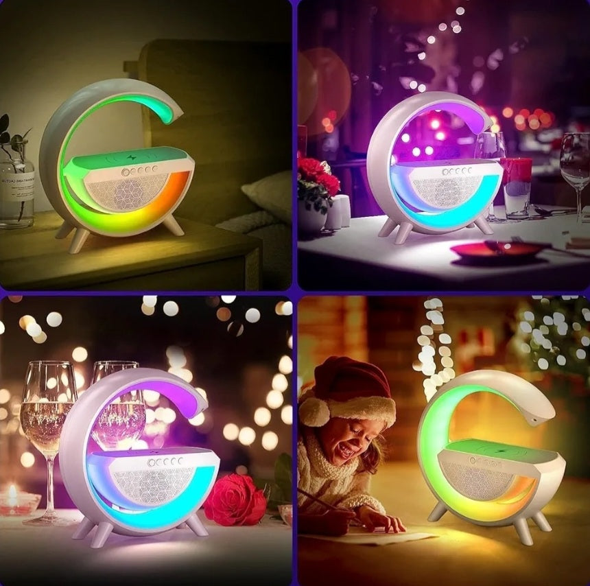 G Speaker Lamp - Multi-Function Bluetooth Speaker with Wireless Fast Charging Lamp