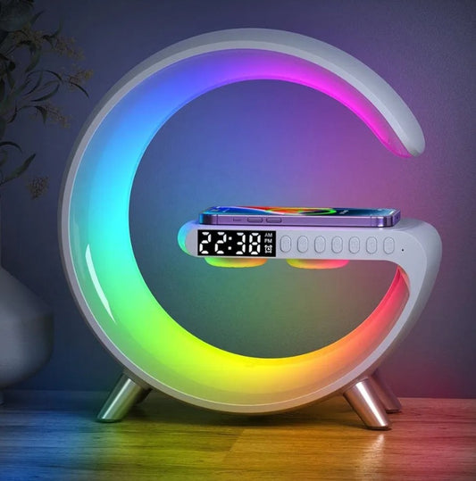 G Speaker Lamp - Multi-Function Bluetooth Speaker with Wireless Fast Charging Lamp