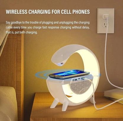 G Speaker Lamp - Multi-Function Bluetooth Speaker with Wireless Fast Charging Lamp